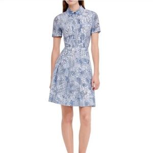 Tory Burch Leaf Print Shirt Dress Lined size 2